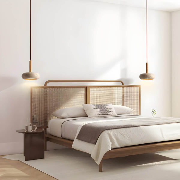 Celira - Moderne Pendelleuchte aus gelbem Travertin