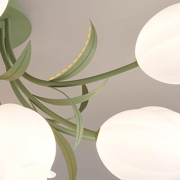 Lucero - Deckenleuchte mit Lilienblüten in Creme