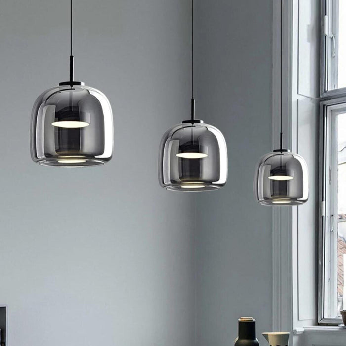 Skandinavische - Glas Pendelleuchte Schwarz