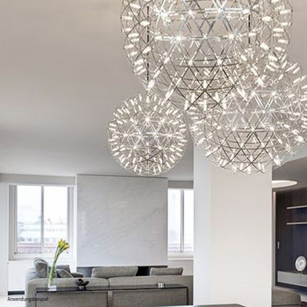 Orbita - LED-Metallkugel-Pendelleuchte Ø 70 cm Chrom
