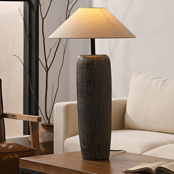 Rustikale - Stehlampe mit Stoffschirm