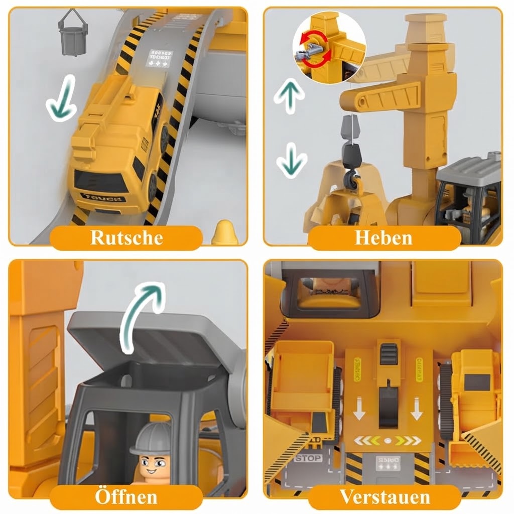 BuildWrench – Baufahrzeug-Spielset zum Zusammenbauen mit austauschbaren Teilen