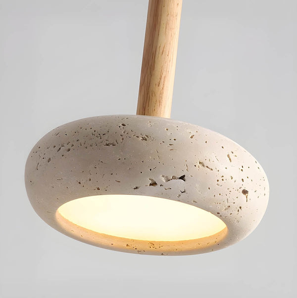 Celira - Moderne Pendelleuchte aus gelbem Travertin