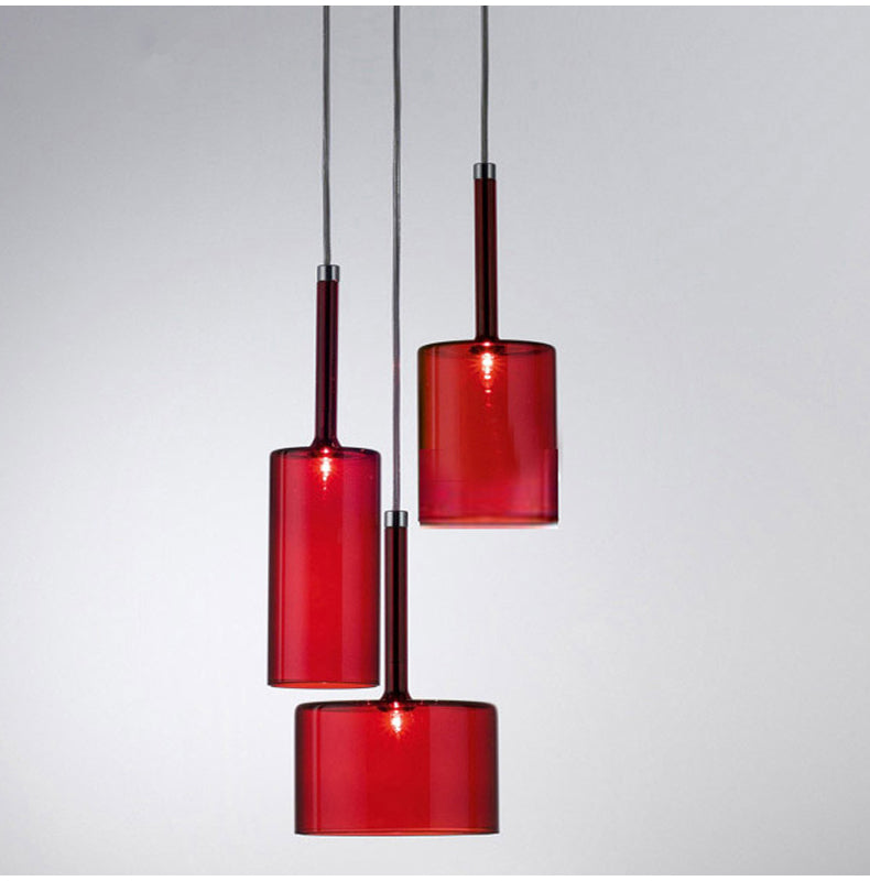 Italienische - Design-Pendelleuchte mit Glasschirmen