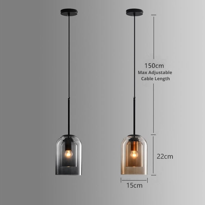 Mid-Century - Pendelleuchte Doppelglas