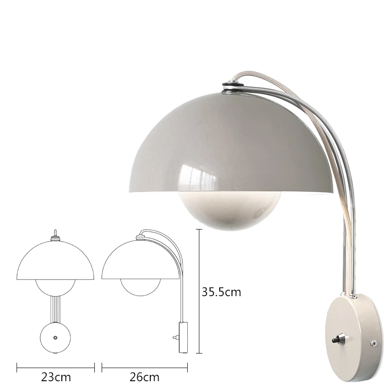 Skandinavische - Wandleuchte E27 mit integrierter LED