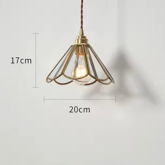 Zenita - Pendelleuchte aus Messing und Glas mit gedrehtem