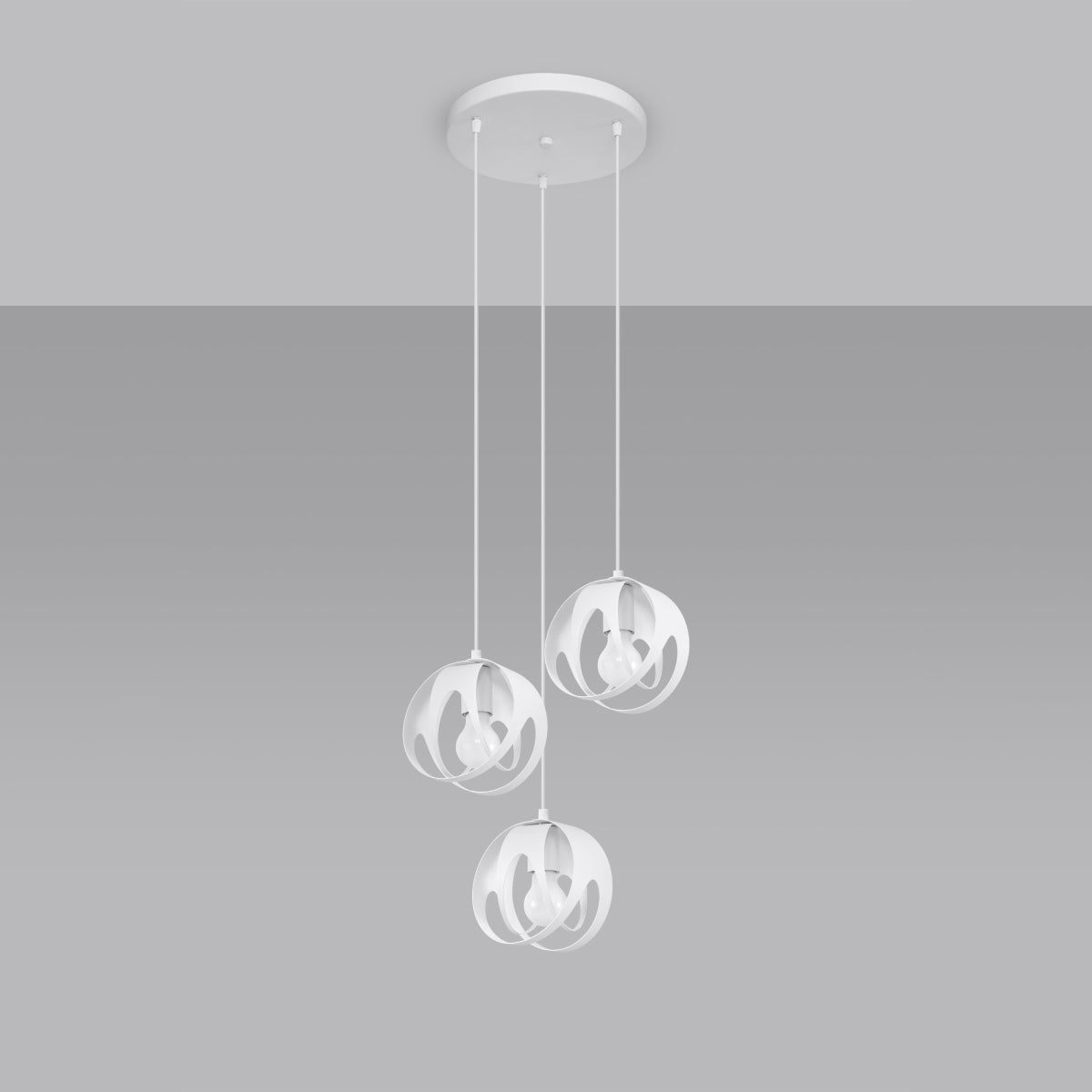 Celira - Dreiflammige Pendelleuchte, weiß, 117 cm, aus Stahl