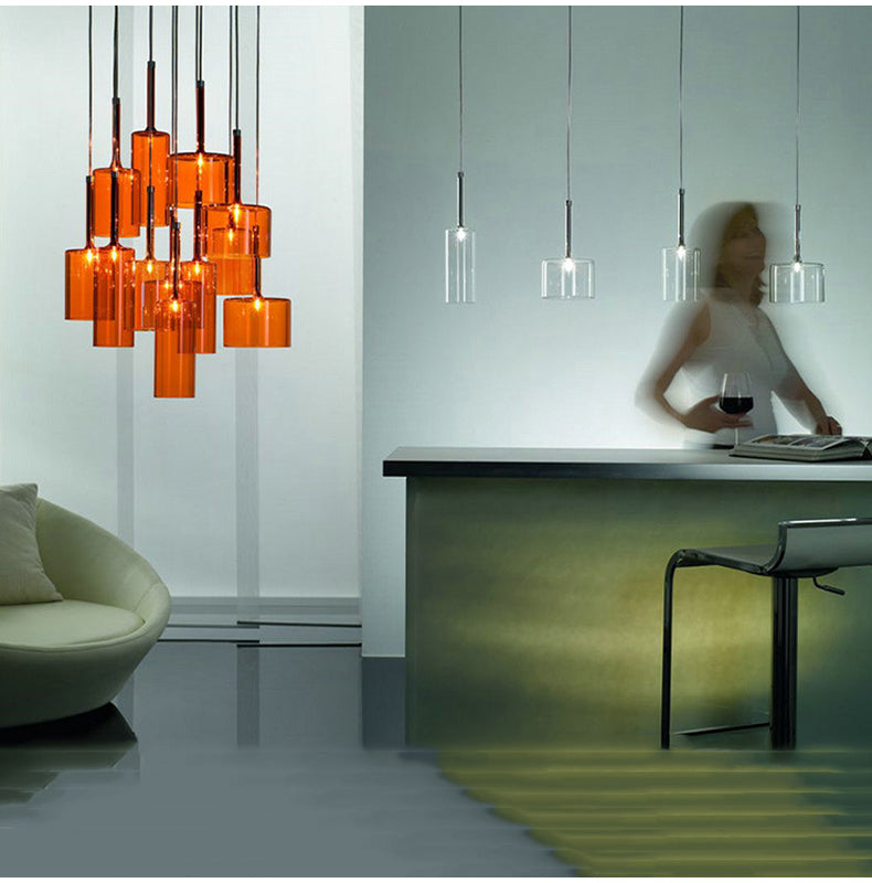Italienische - Design-Pendelleuchte mit Glasschirmen