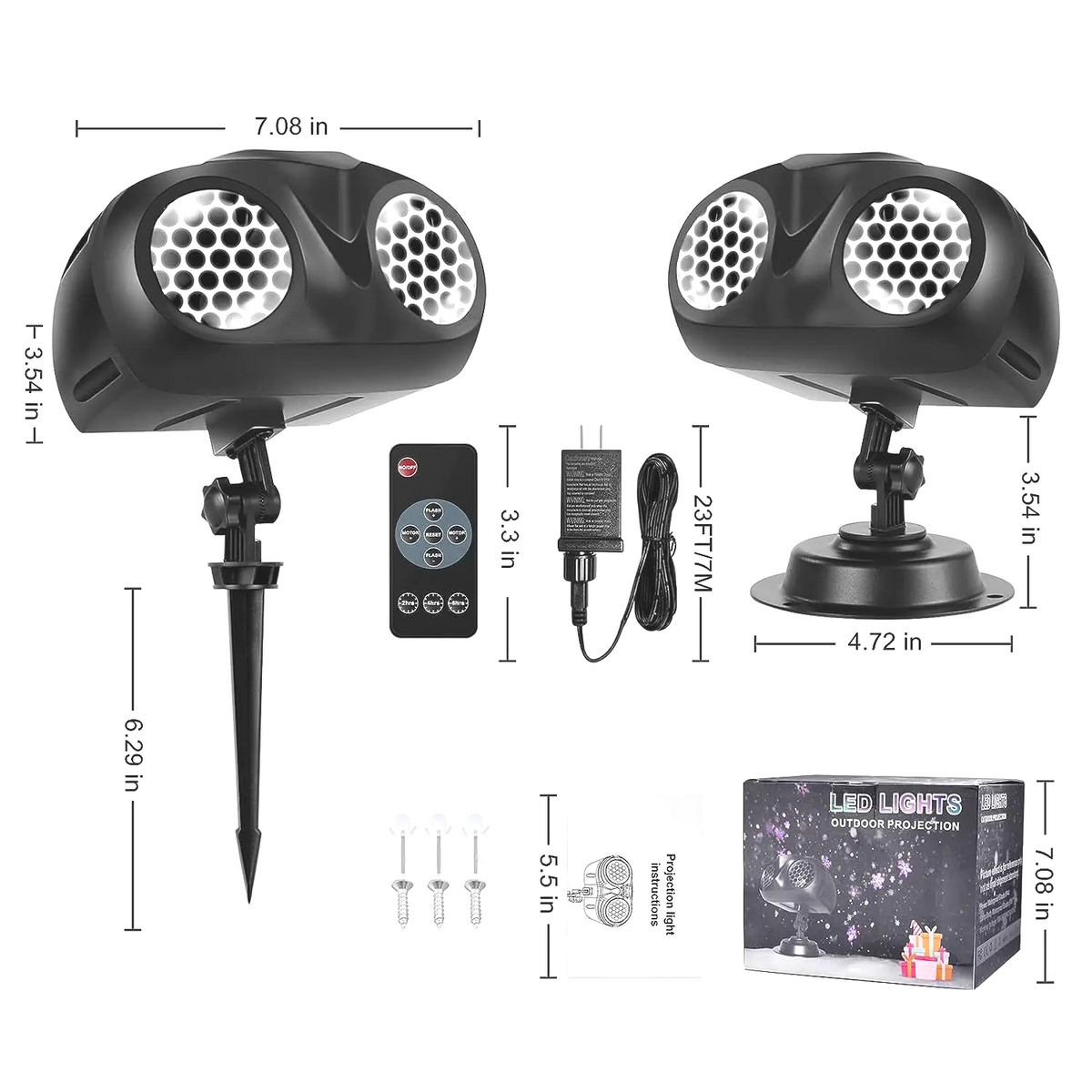 Snowbeam – LED-Projektor mit bewegenden Schneeflocken