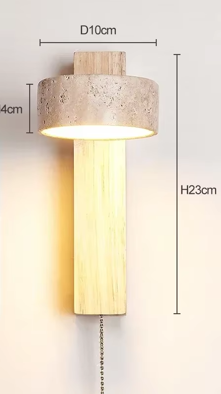 Wallix - Cremefarbene LED-Wandleuchte mit Zugschalter