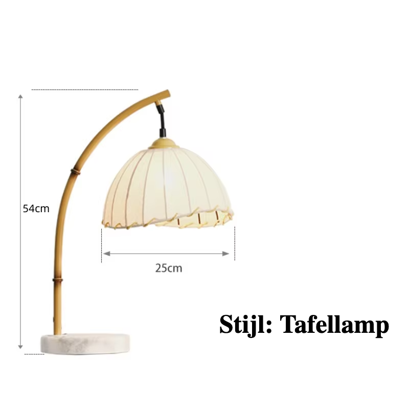 Taliara - Wabi-Sabi LED-Stehleuchte aus Bambus und Canvas