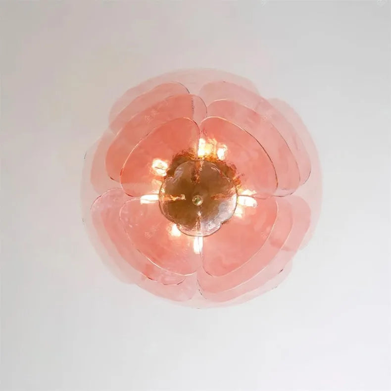 Claria - Lotusblatt-Kronleuchter aus Glas