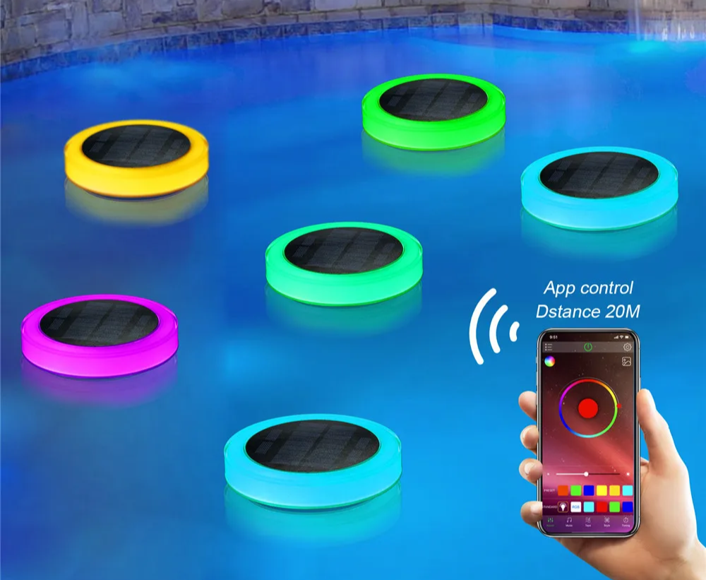 Harmona - Solarbetriebene, schwimmende RGB-Poolleuchte mit