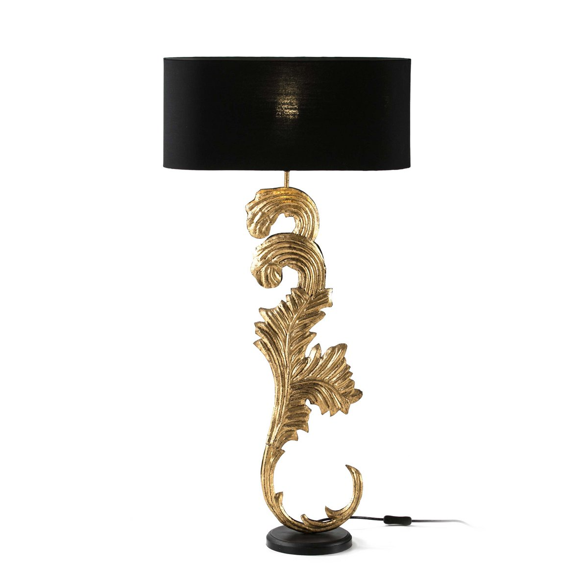 Alexandra - Thai - Tischleuchte, schwarz/gold, 77 cm, aus