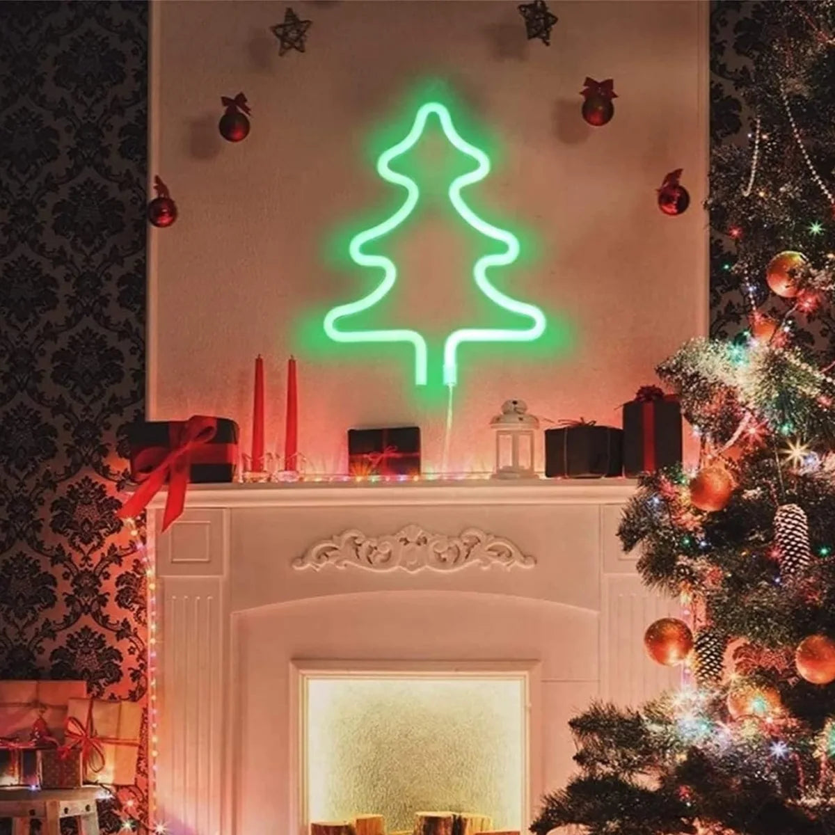 Rentier-Strumpfbaum - LED-Neon-Weihnachtsdekoration