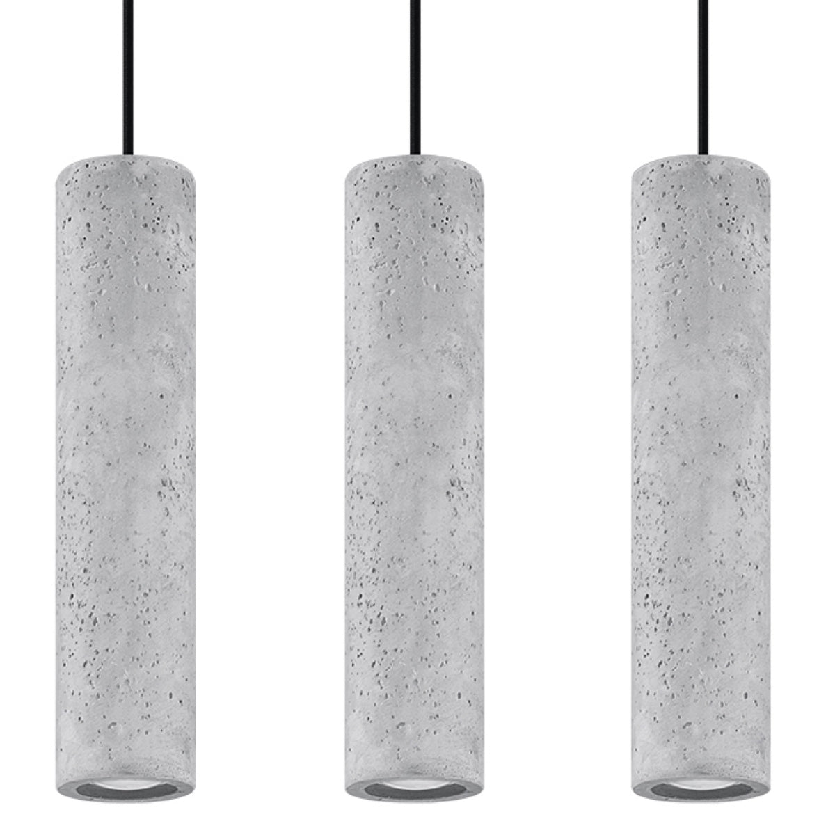 GU10 - Beton-Pendelleuchte GU10, 3-flammig, grau