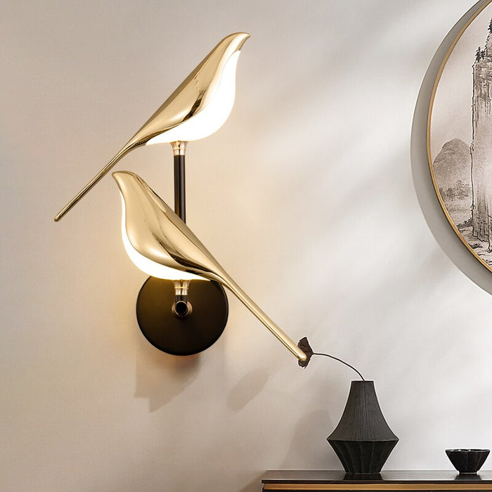 Vogel - Wandleuchte LED mit Magnetischer Lichtkugel