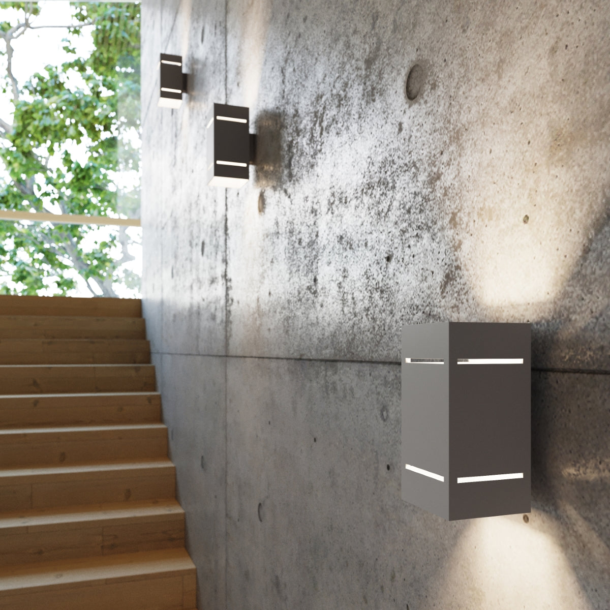 BLOCCO - Wandleuchte, graues Aluminium