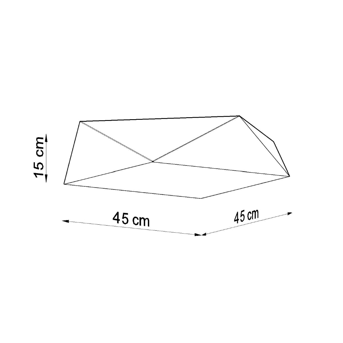 Hexa - 45 Silberne Deckenleuchte 45×45 cm
