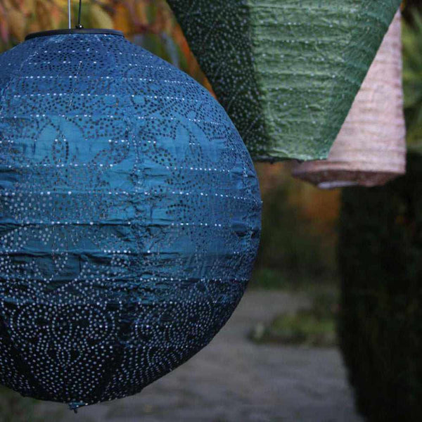 Solarlaterne - kugelförmiges Design mit Marrakesch-Muster