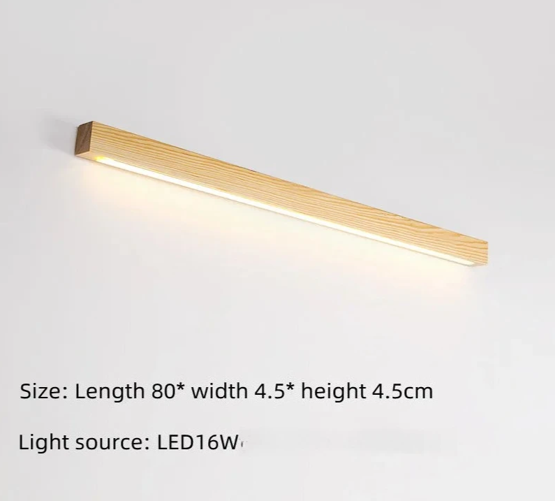 Lange - LED-Wandleuchte in Holzoptik mit nach oben und unten