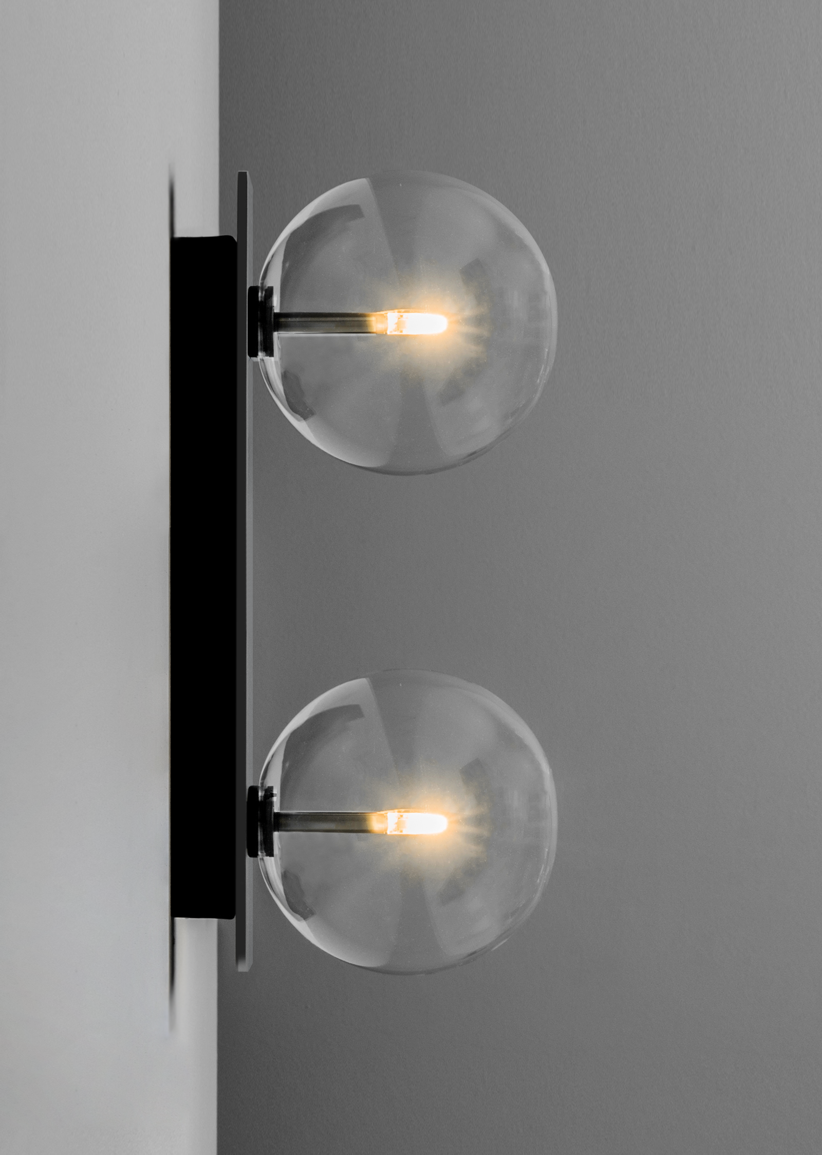 Metall/Glas - Designer-Wandleuchte, Metall/Glas