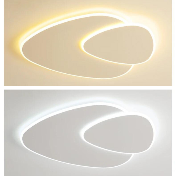 Minimalistische - LED-Deckenleuchte mit Blattdesign in Weiß