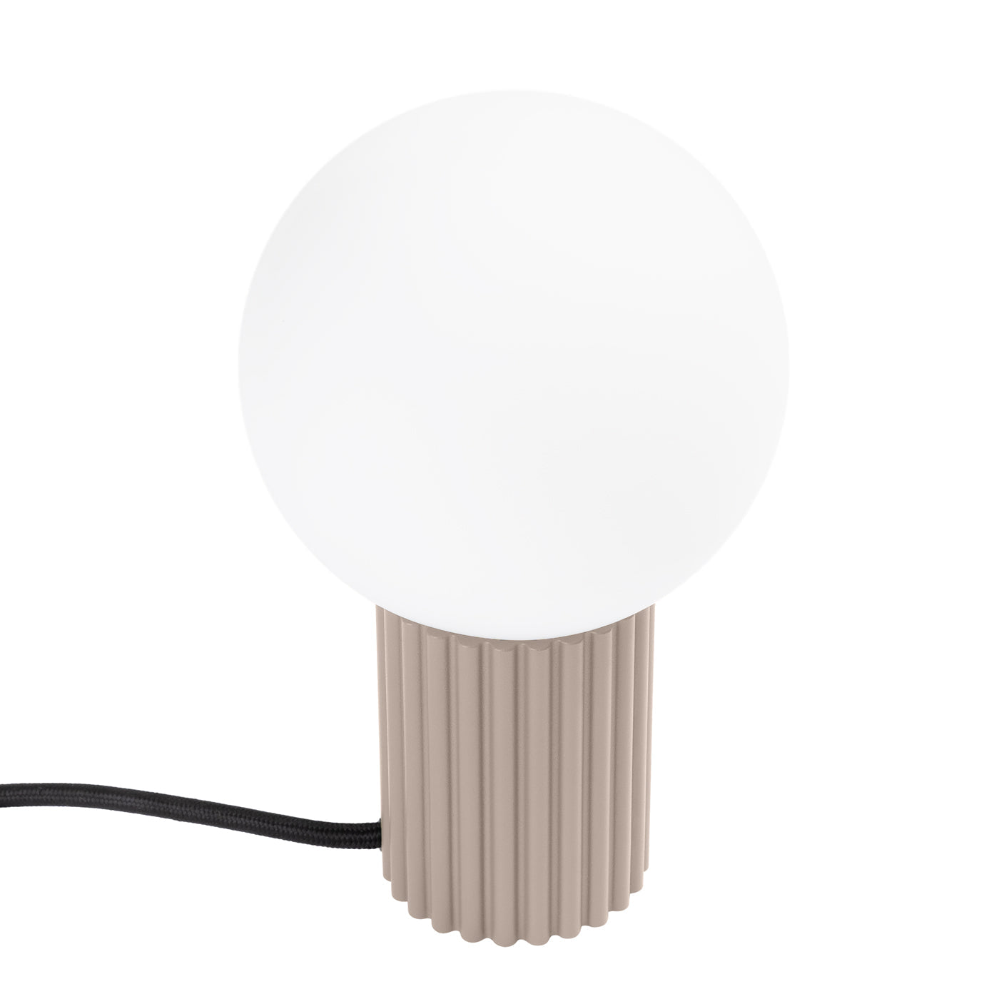 Lino - Tischleuchte in Taupe mit mattiertem Glaskugel
