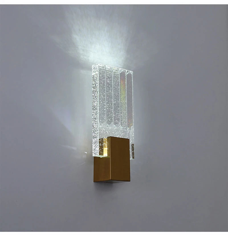 Wallix - Goldene LED-Wandleuchte mit Kristallblasen