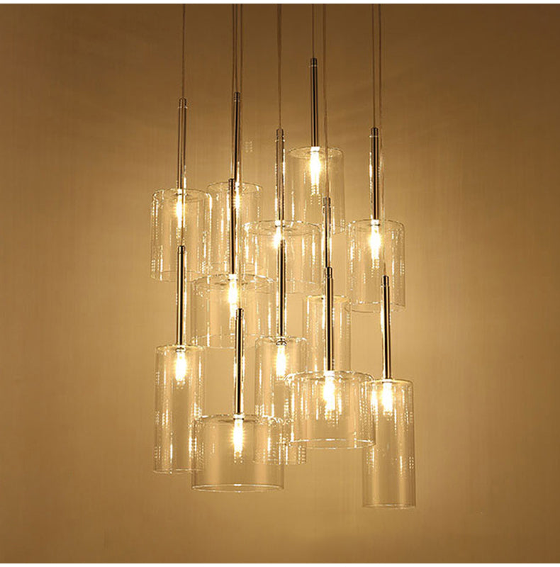 Italienische - Design-Pendelleuchte mit Glasschirmen