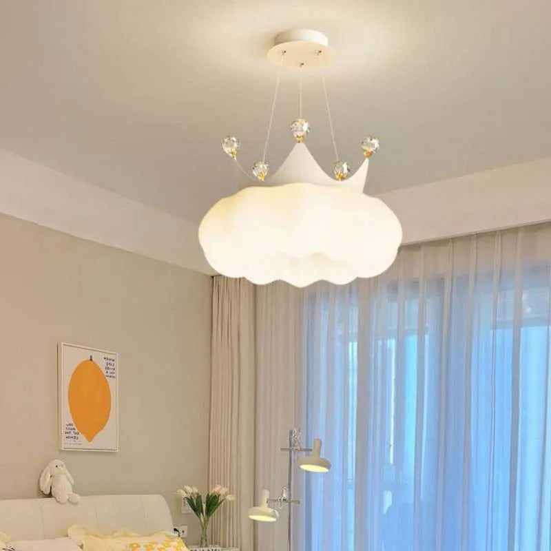 Nimbus - Kronen-Pendelleuchte für Kinderzimmer, cremeweiß