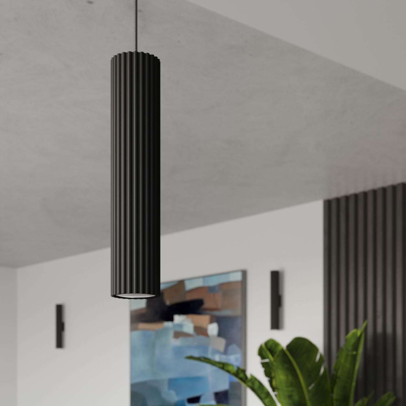 Polara - Deckenleuchte schwarz als hoher Röhren-Spot 30 cm