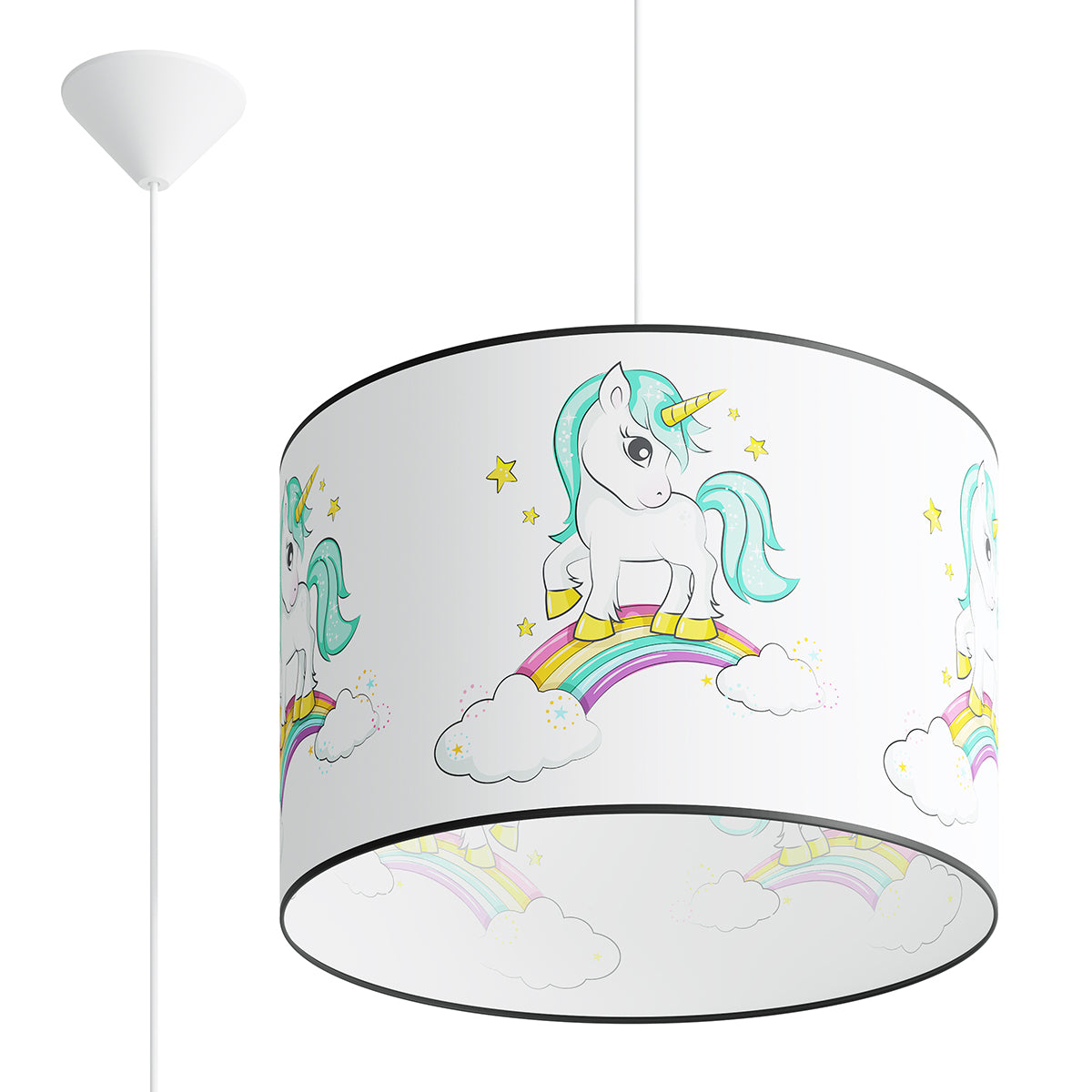 Stella - Einhorn-Pendelleuchte, 40 cm, bunt, für
