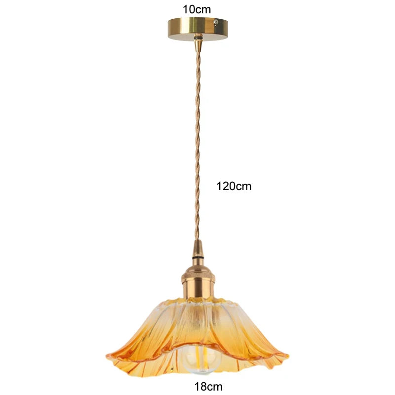 Celira - Art-Deco-Pendelleuchte aus Glas und Eisen