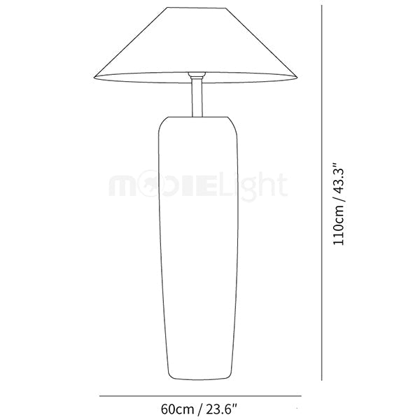 Rustikale - Stehlampe mit Stoffschirm