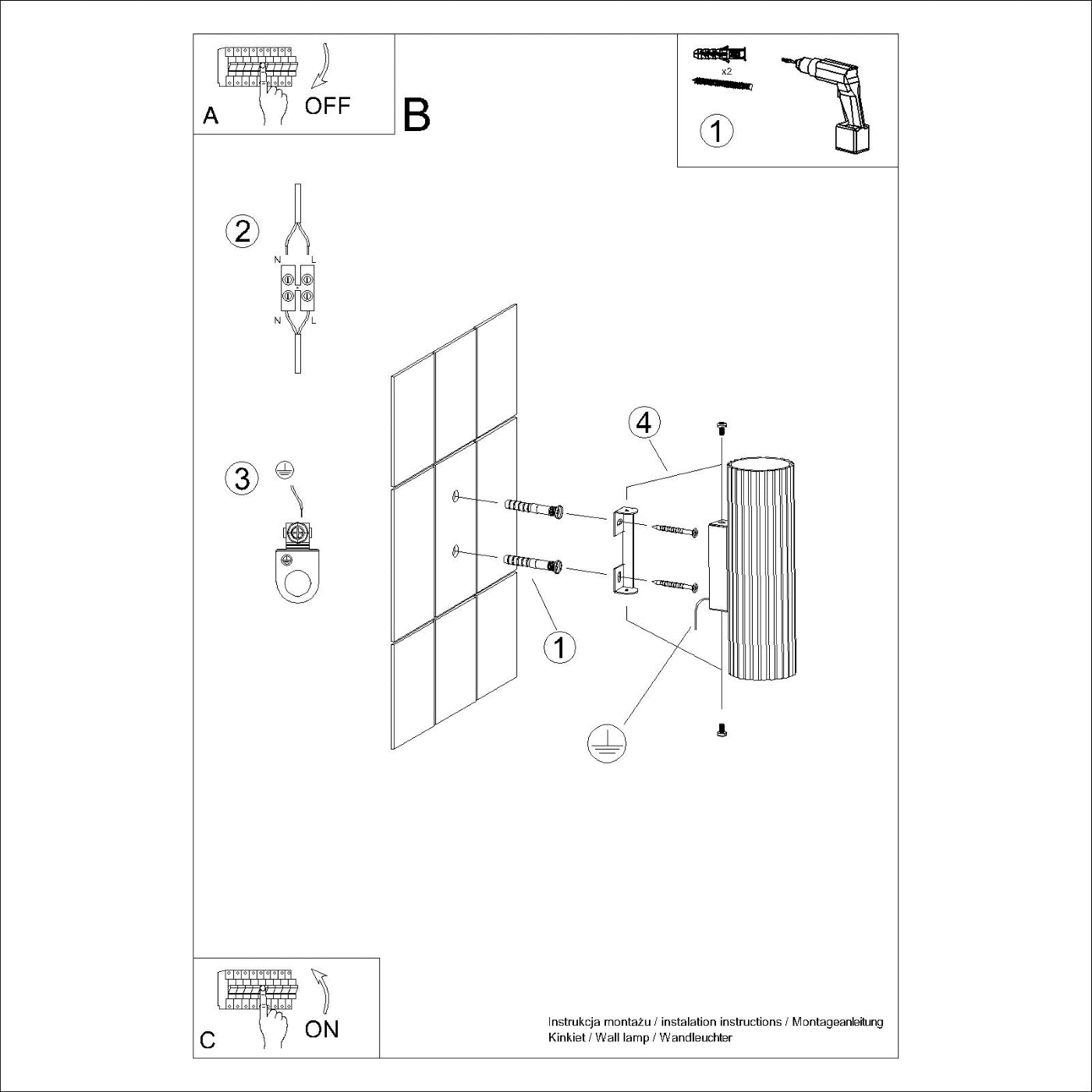 Lateralis - Wandleuchte, 2-flammig, GU10, olivgrün
