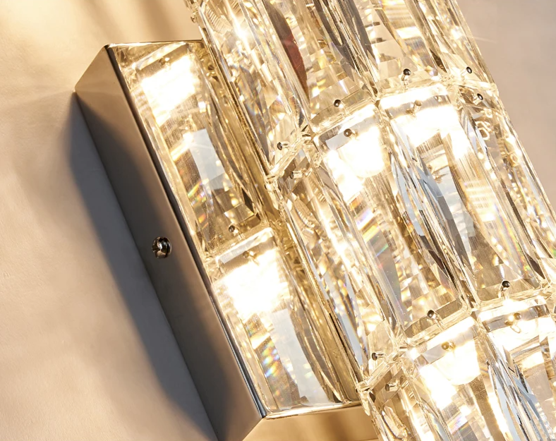 Brio - Kristall-LED-Wandleuchte aus Edelstahl
