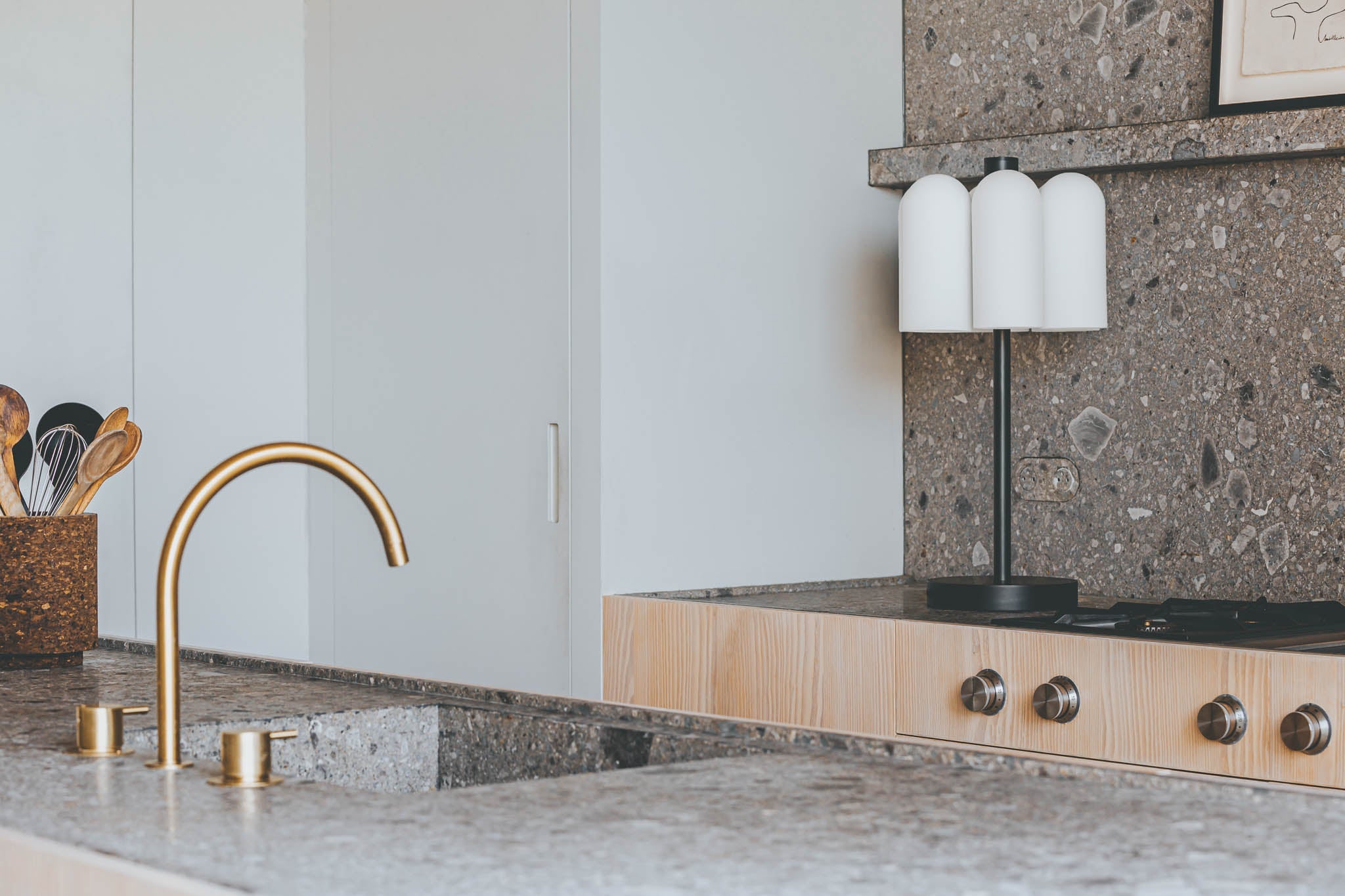 Metall/Glas - Designer-Tischleuchte, Metall/Glas