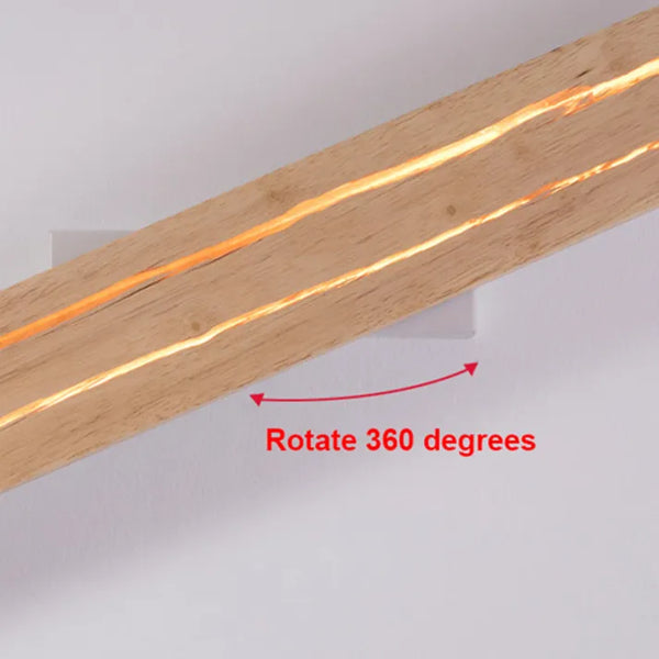 Lumera - LED-Wandleuchte in Holzoptik mit Rissmuster