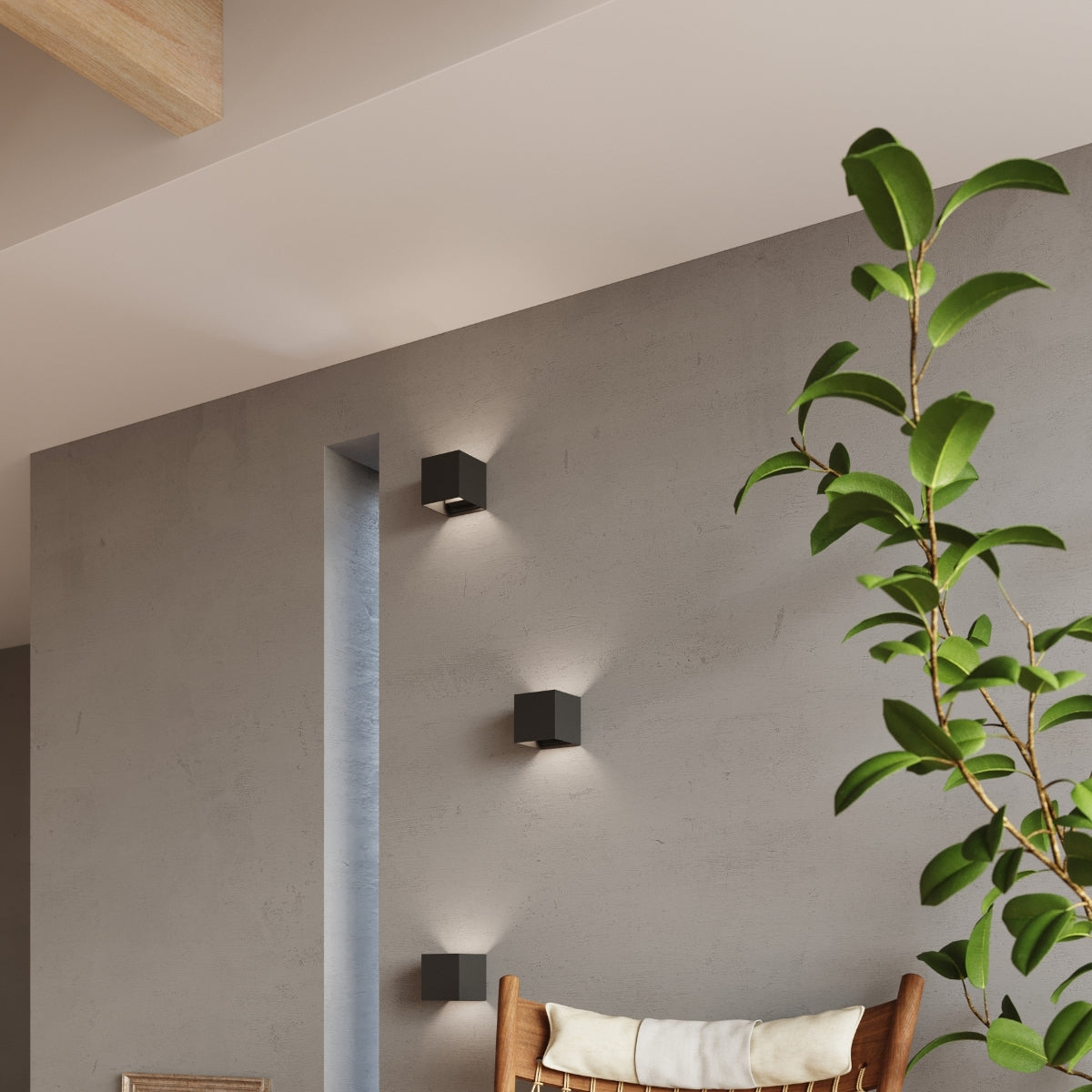 LUCA - LED-Wandleuchte, schwarz, IP54