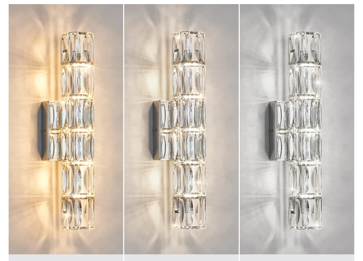 Brio - Kristall-LED-Wandleuchte aus Edelstahl