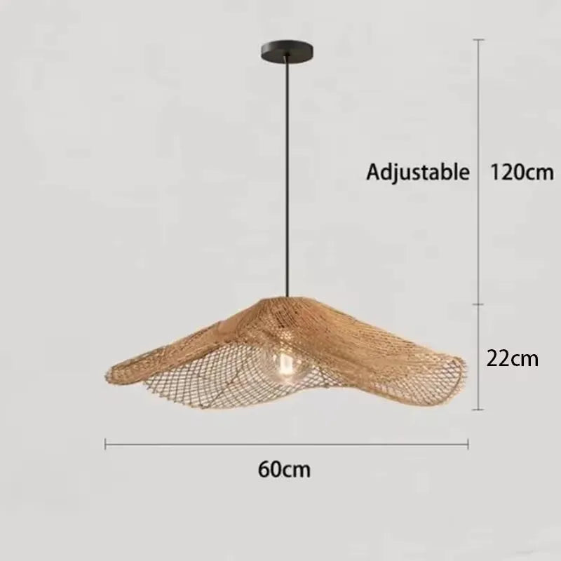 Handgewebte - Rotan-Pendelleuchte, beige