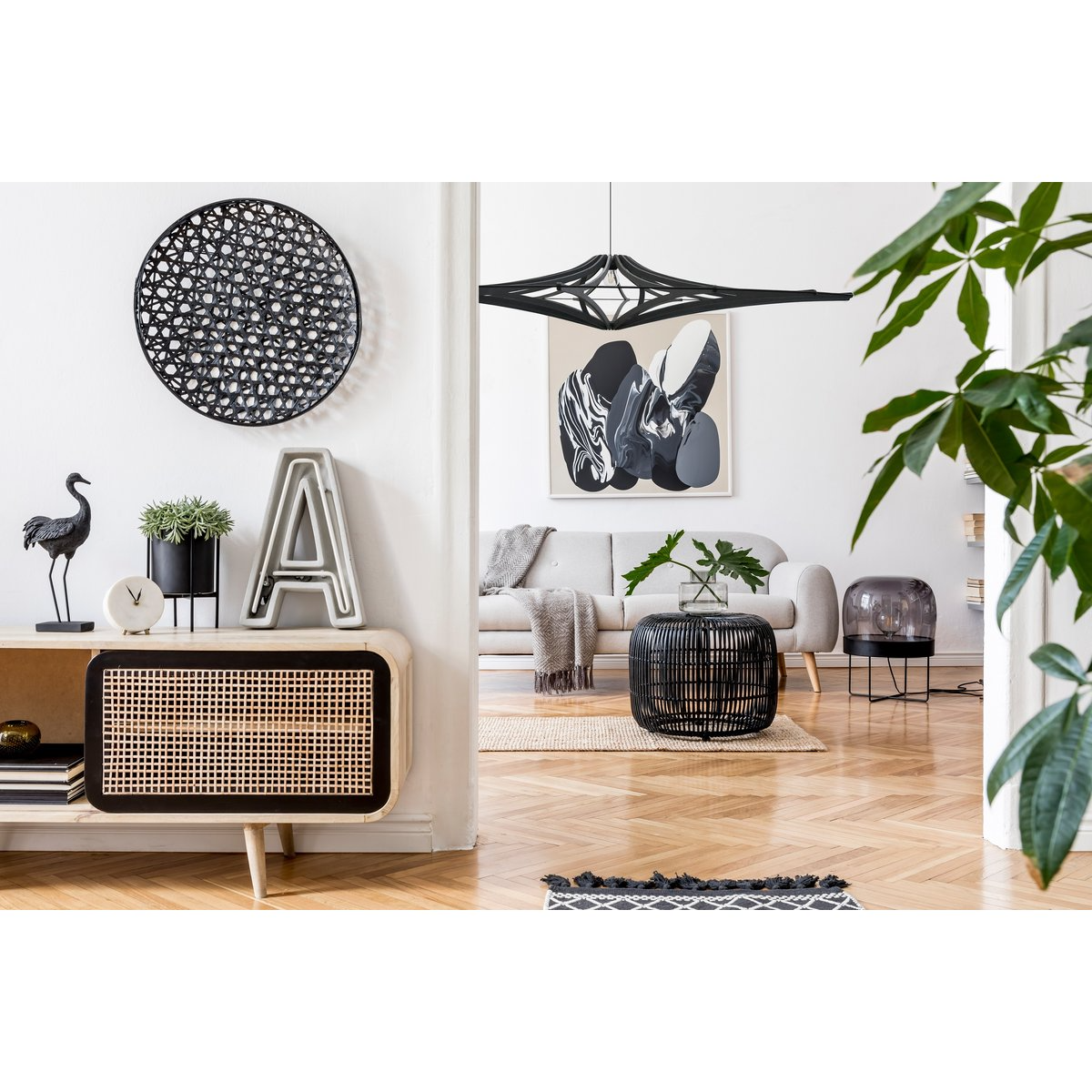 Orbita - XL Design Pendelleuchte 160 cm, Mattschwarz