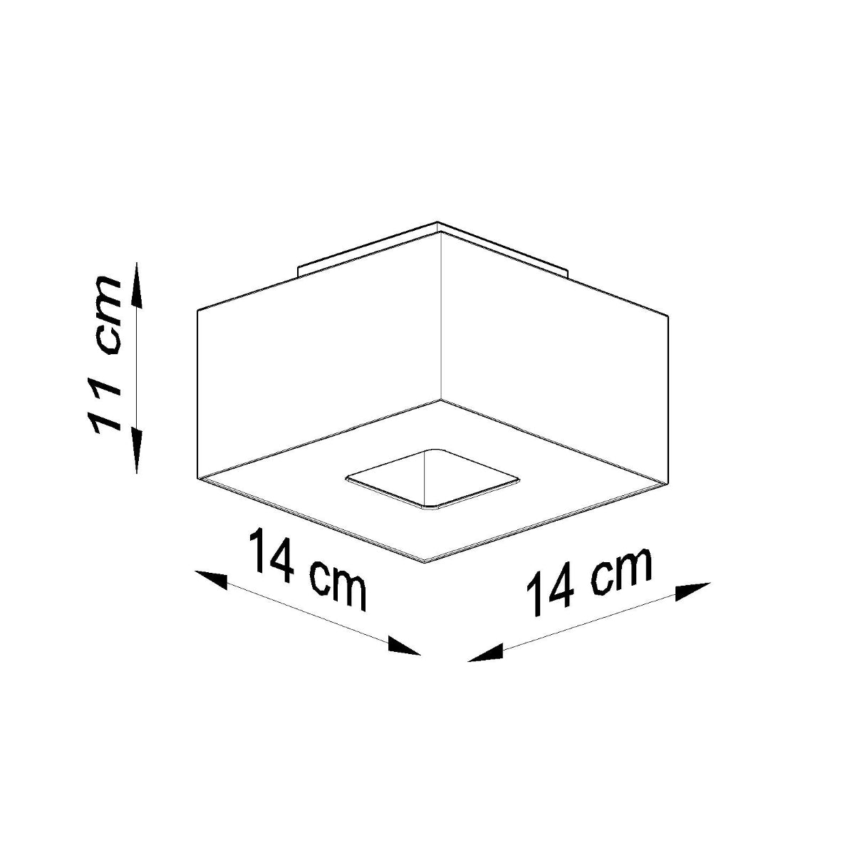 Mono - 1 Deckenleuchte, schwarz, aus Stahl, 14 x 14 cm