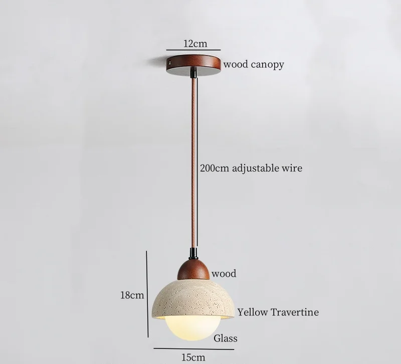 Nimbus - Wabi-Sabi Travertin-Pendelleuchte