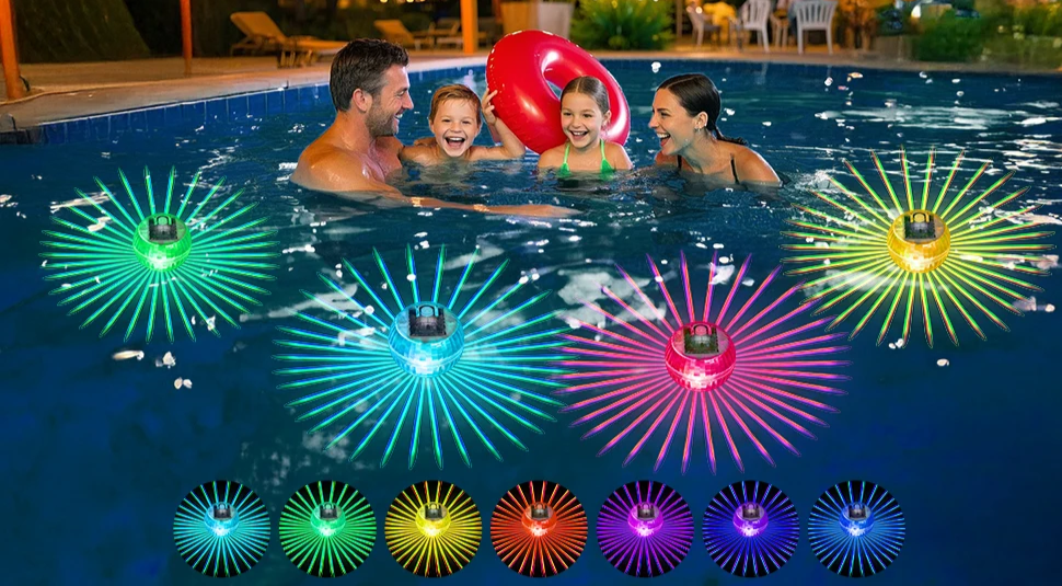 Schwimmende - Solar-RGB-Poolleuchte IP65