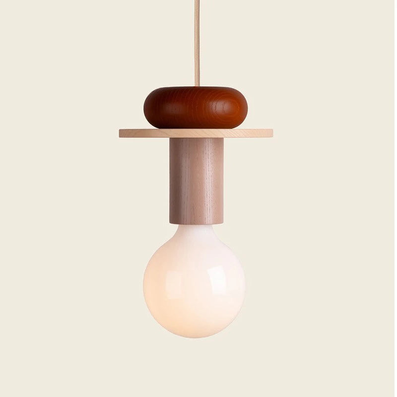 Vortex - LED-Hängeleuchte aus Holz, E27-Fassung im
