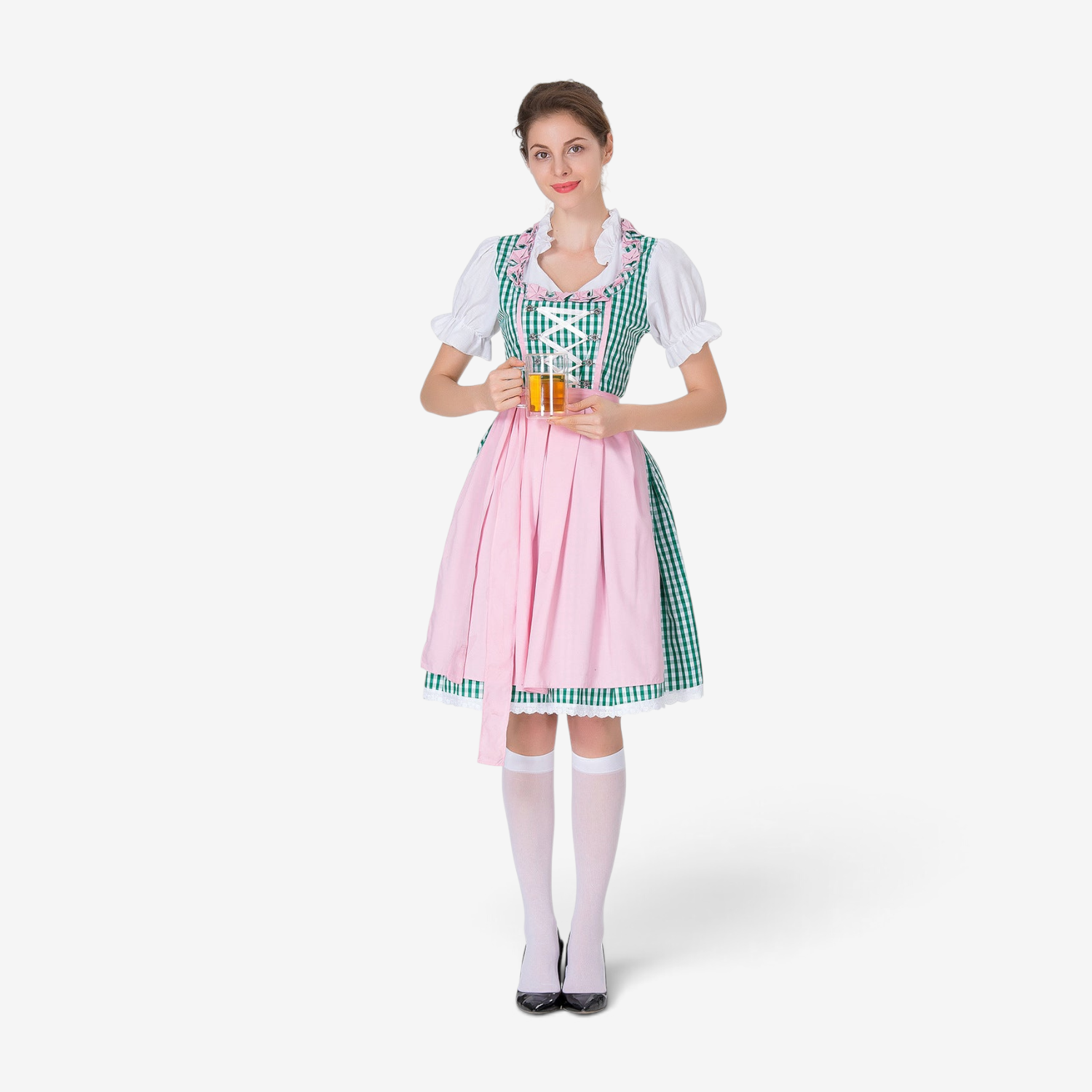Damen Dirndlkleid mit Geraffter Schürze