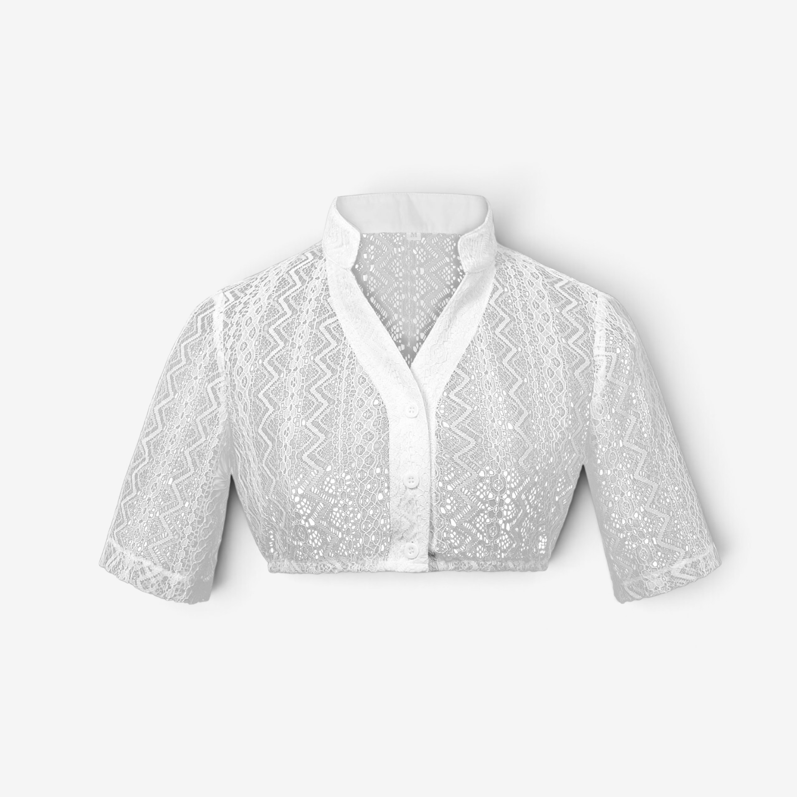 Damen Spitzenbolero mit Stehkragen und Kurzem Schnitt